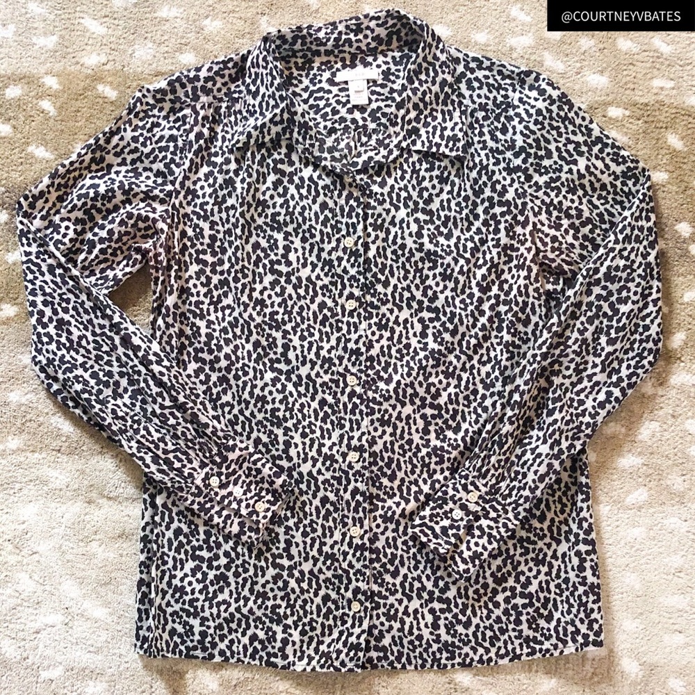 J.Crew Leopard Print Button Down